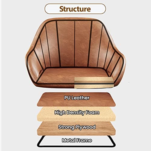 Yaheetech Brown PU Leather Swivel Bar Stool Set, Counter Height, 4 Pack