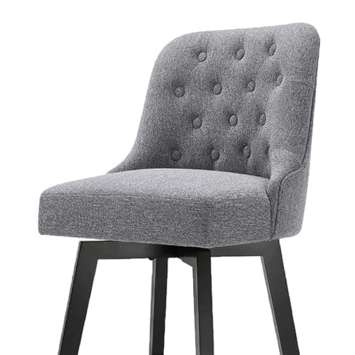 Beige Nailhead Trim Barstools 26" Swivel Kitchen Island Stools, Set of 4
