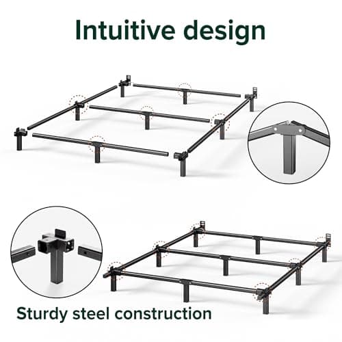 Zinus 7" Compack® Metal Bed Frame, Black, Queen