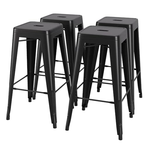 PayLessHere 24 Inch Metal Stool Set - Indoor/Outdoor Stackable Bar Chairs