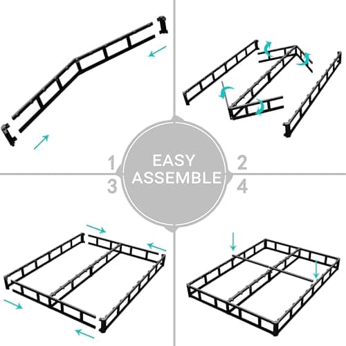 Full Size 6 Inch Bed Frame with Round Corners, Low Profile Metal Platform