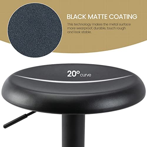 Brage Living Set of 2 Adjustable Swivel Bar Stools, Backless Counter Height Chairs for Kitchen and Cafe (Black)