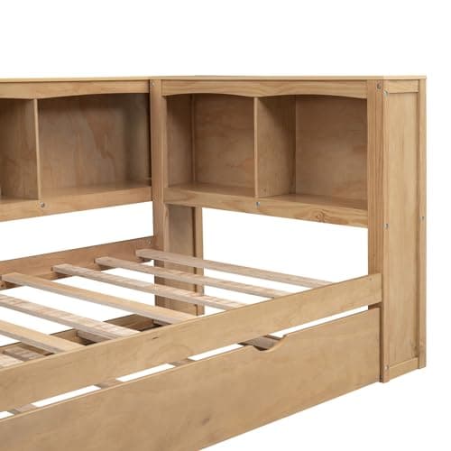 i-POOK Modern Twin Daybed with 5 Storage Cabinets & USB Ports, Wood Sofa Bed for Bedroom & Apartment