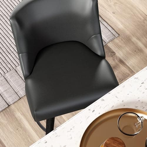 Rustic Black Counter Height Bar Stools, 26" Swivel Seat