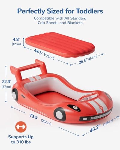 QPAU Portable Kids Bed with Sides, Ideal for Camping and Travel