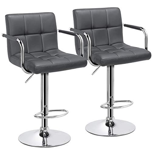 2 Black Yaheetech Adjustable Swivel Barstools for Kitchen and Bar