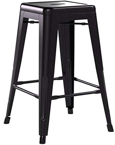 FDW Black Counter Height Bar Stool Set of 4 (24")