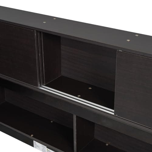 Full Size Daybed with L-Shaped Bookcases and Sliding Doors