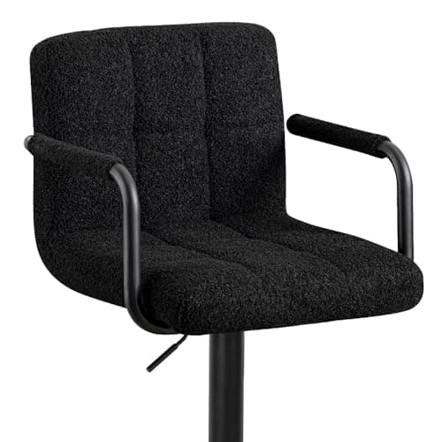Furniliving Dark Brown Swivel Bar Stool Set, Adjustable Kitchen Counter Height