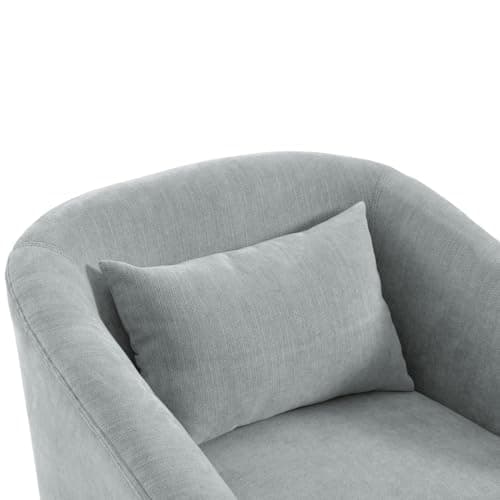 Modern Mint Green Swivel Accent Chair with Pillow