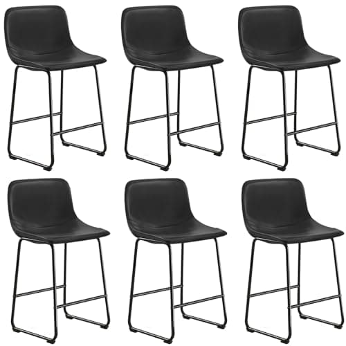 TAVR Counter Height Dining Chairs Set, Black, Vintage Style, Up to 500 lbs