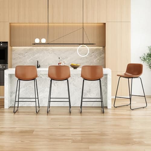 Set of 4 Soohow Counter Height Bar Stools with Back Support