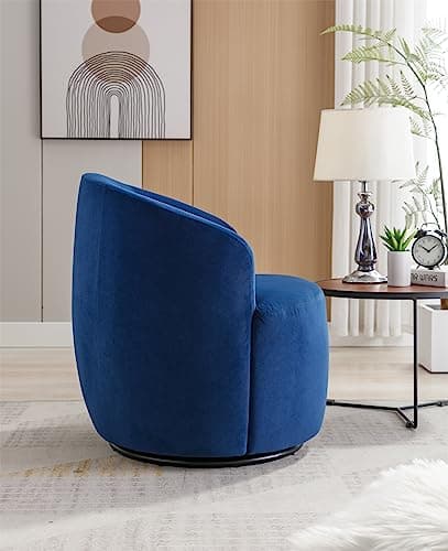 Modern Blue Velvet Swivel Accent Chair for Living Room