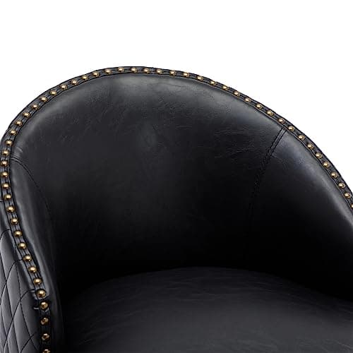 Swivel Counter Stools Set of 2 with PU Leather and Nailheads Trim