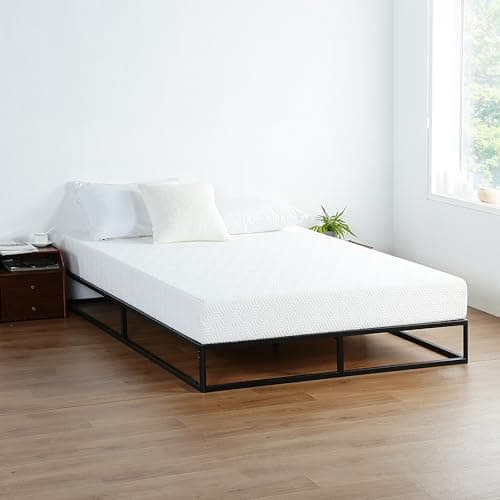 Olee Sleep Black Full Size Modern Metal Platform Bed Frame