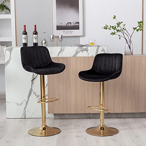 Adjustable Swivel Bar Stools Set with Back and Footrest, 2-Pack Gray Color for Kitchen Pub Dining