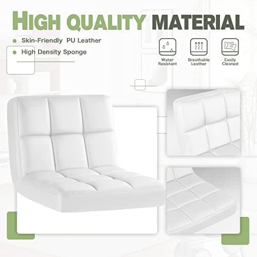 Furmax White Modern Pu Swivel Bar Stool Set of 4 (4pcs)