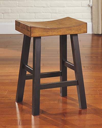 Signature Design by Ashley Glosco Two-Tone Brown Saddle Barstool Set