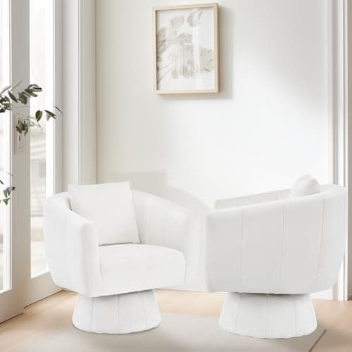 360° Swivel Velvet Barrel Chair, Fluffy Cushioned, Comfortable Home Accent