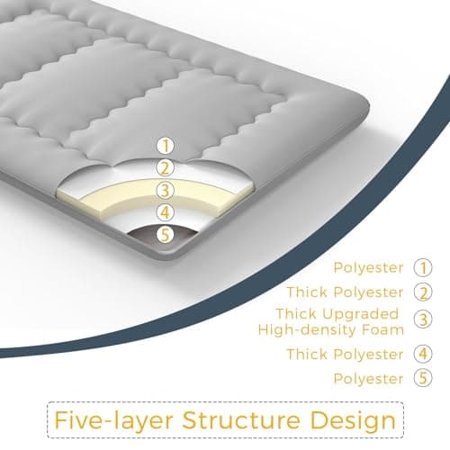 MAXYOYO 6" Extra Thick Foldable Tatami Mattress, Grey, Queen