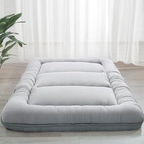 MAXYOYO 6" Extra Thick Foldable Tatami Mattress, Grey, Queen