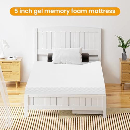 CertiPUR-US Certified 5 Inch Gel Memory Foam Mattress - Cool Sleep, Pressure Relief
