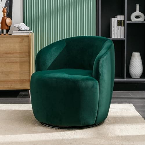 KIVENJAJA Teddy Sherpa Swivel Barrel Chair, Ivory, Modern Living Room Accent Chair