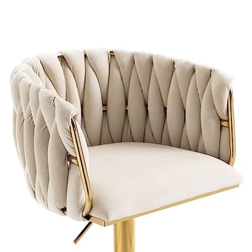 Velvet Swivel Barstools Set of 2, Height Adjustable Counter Stools