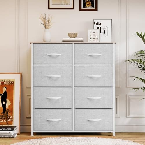 DWVO Tall Black Dresser with 8 Drawers for Bedroom & Closet