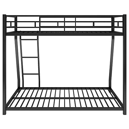 i-POOK Twin Over Full Metal Bunk Bed Frame with Ladder & Safety Guardrail, Gray