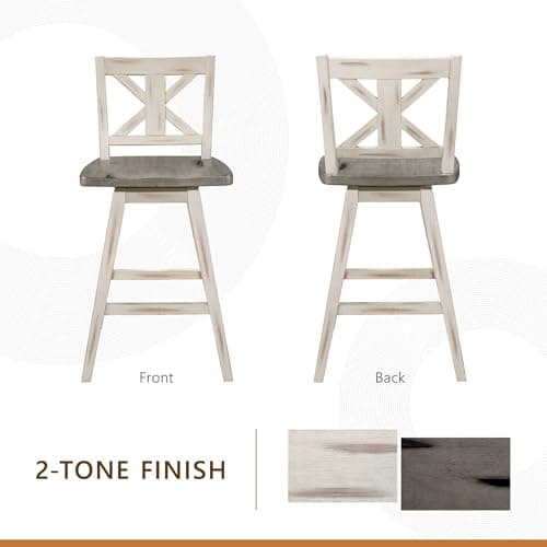 Homelegance Amsonia White Counter Height Swivel Barstool (Set of 2)