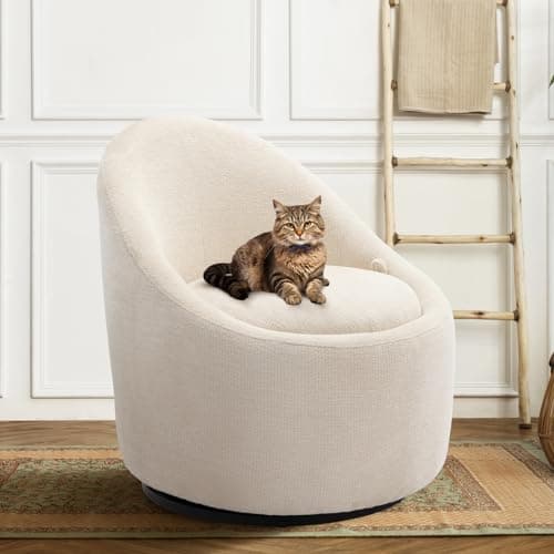 360° Swivel Chair with Hidden Storage - Beige
