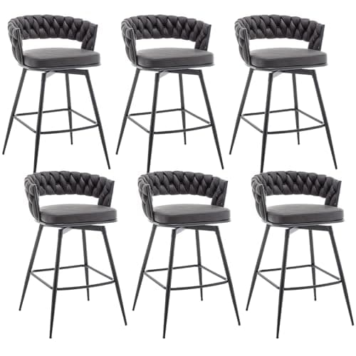 Beige 26" Swivel Bar Stool Set for Kitchen Island (Set of 2)