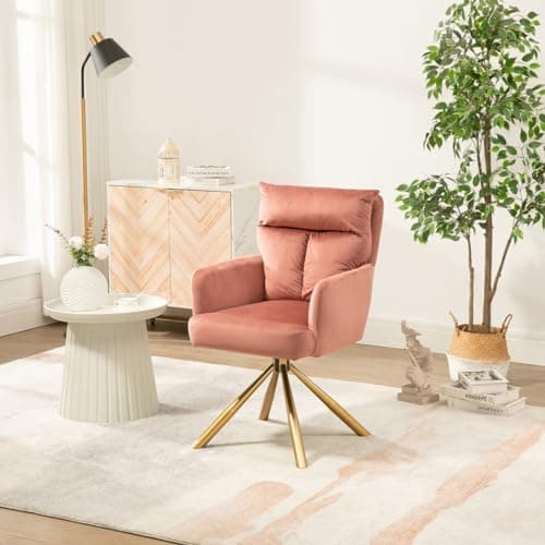 Yellow Velvet Swivel Accent Chair with High-Back and Metal Legs