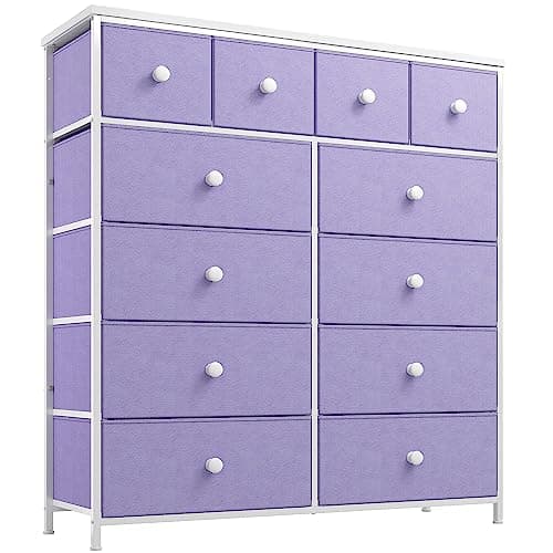 EnHomee Black Dresser for Bedroom with 12 Drawers, 40.7 W x 43.8 H, Fabric Storage