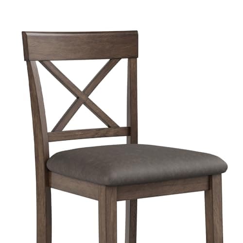 26" Rubber Wood Bar Stools, Set of 4, Black Classical X-Back