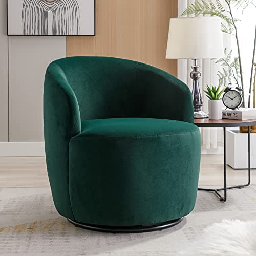 i-POOK Green 360 Degree Swivel Velvet Lounge Chair for Living Room
