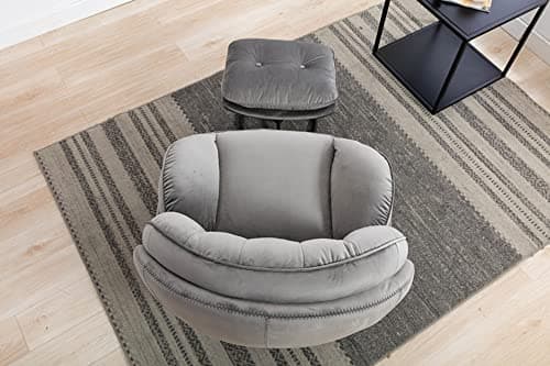 Modern Swivel Accent Chair with Ottoman for Living Room and Bedroom