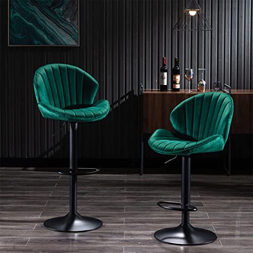Swivel Bar Stools Set of 2 for Home Bar or Kitchen Island, Blue