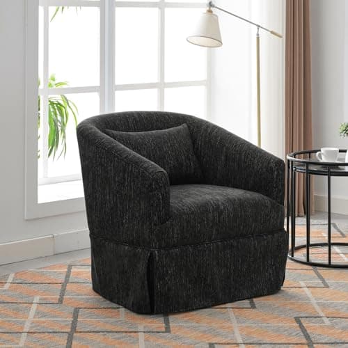 Modern Mint Green Swivel Accent Chair with Pillow