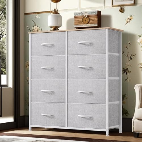 DWVO Tall Black Dresser with 8 Drawers for Bedroom & Closet