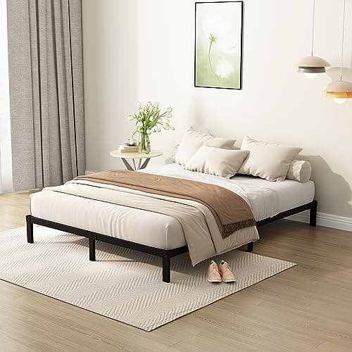 Heavy Duty 7-Inch Queen Bed Frame, Black, Max Storage, Easy Assembly