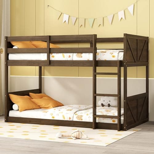 Montessori Floor Bed for Girls & Boys, Twin Size Safety Frame, Grey