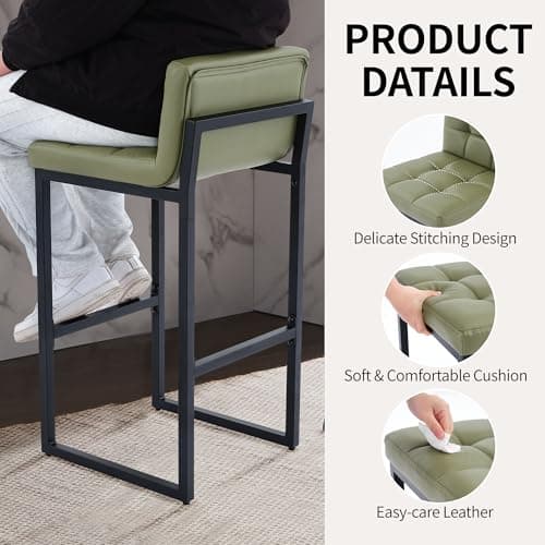 Avocado Green Counter Height Bar Stool Set (4Pcs 26")