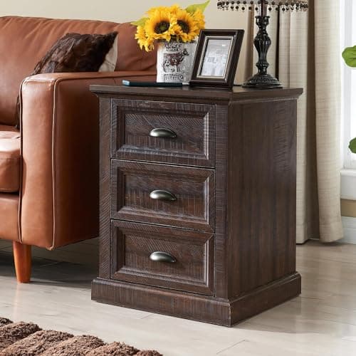 Rustic Dark Grey Farmhouse 8 Drawer Dresser, 39" Tall, Wood Organizer Storage