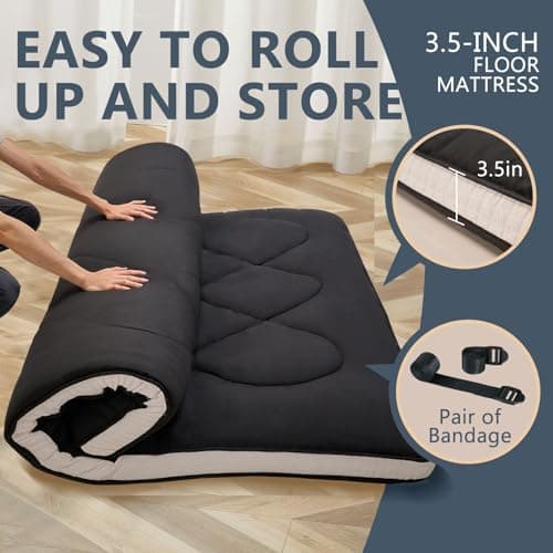 Japanese Futon Mattress Twin Size 39x 80, Foldable Tatami Mat Portable Sleeping Pad
