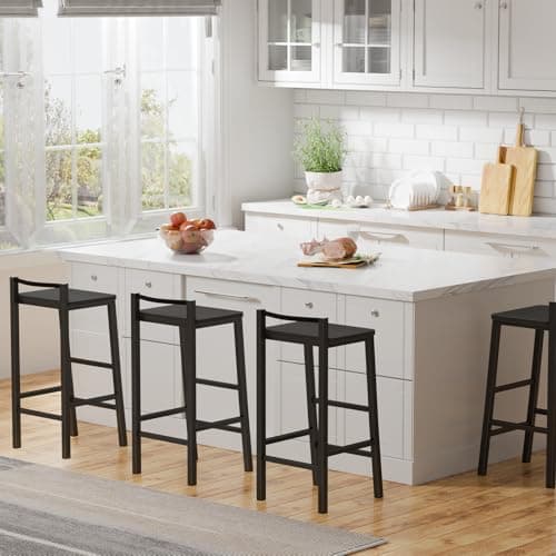 Furologee Black Counter Height Bar Stool Set of 2