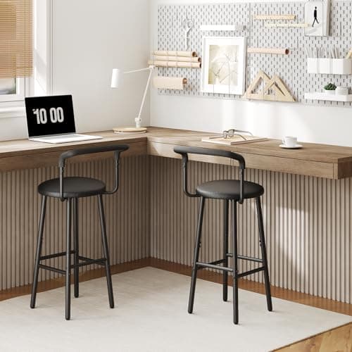 Black BY03L2BB Counter Height Bar Stools Set of 2