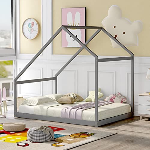 Wooden House Bed Frame for Boys and Girls