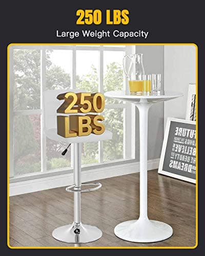 BestOffice Modern Swivel Bar Stool Set of 2 Adjustable Height Kitchen Chairs